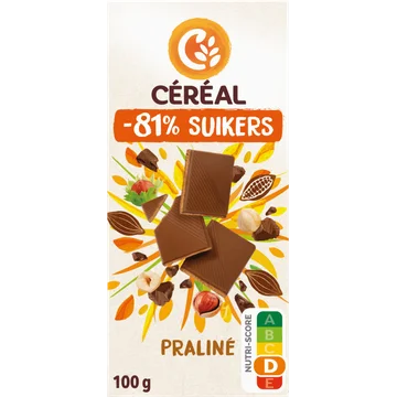 Céréal Minder Suikers Melkchocolade Praliné 100 g