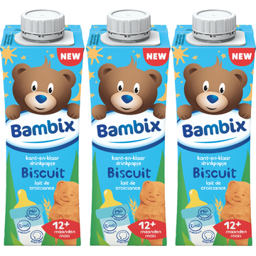 Bambix Drinkpapje Biscuits 12+ Maanden 3x250ML