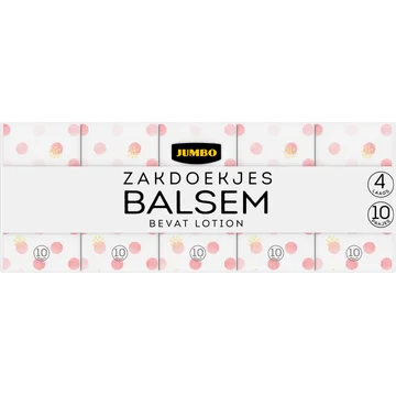 Jumbo Zakdoekjes Balsem 4 Laags 10 Stuks