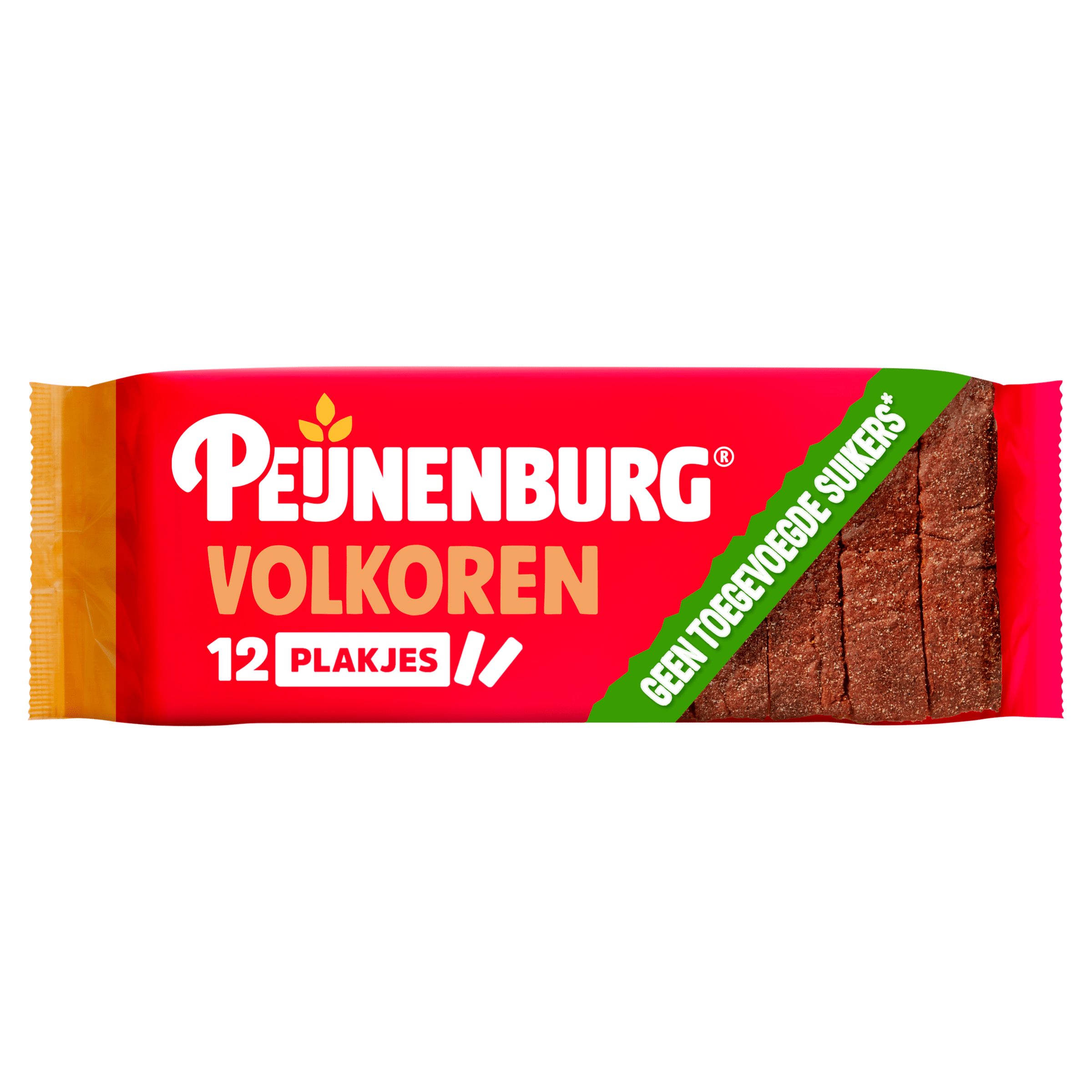 Peijnenburg ontbijtkoek volkoren zonder toegevoegde suikers gesneden 12 plakjes