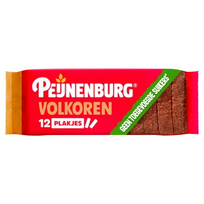 Peijnenburg ontbijtkoek volkoren zonder toegevoegde suikers gesneden 12 plakjes