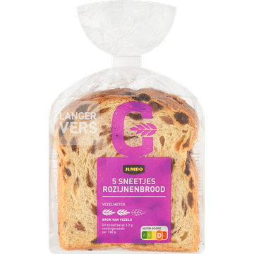 Jumbo - Rozijnenbrood Sneetjes - 5 Stuks