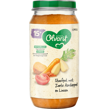 Olvarit 15+ Maanden Stoofpot met Zoete Aardappel en Linzen