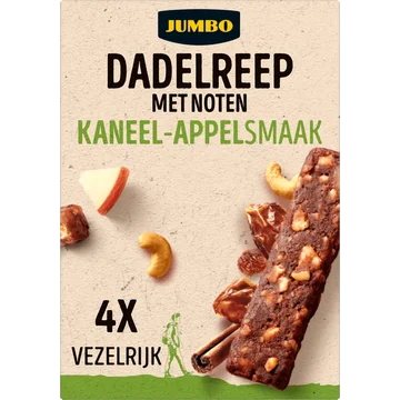 Jumbo Dadelreep met Noten Kaneel-Appelsmaak 4 Stuks
