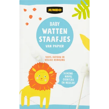 Jumbo Baby Wattenstaafjes van Papier 72 Stuks