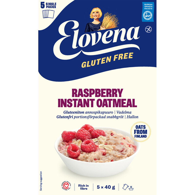 Elovena Raspberry instant oatmeal glutenvrij