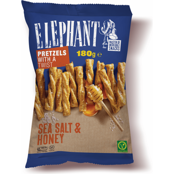 Elephant Pretzels with a Twist Sea Salt & Honey 180g