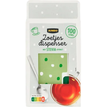 Jumbo Zoetjes Dispenser met Stevia Extract 100 Stuks
