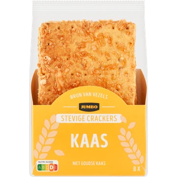 Jumbo Stevige Crackers met Goudse Kaas 8 Stuks