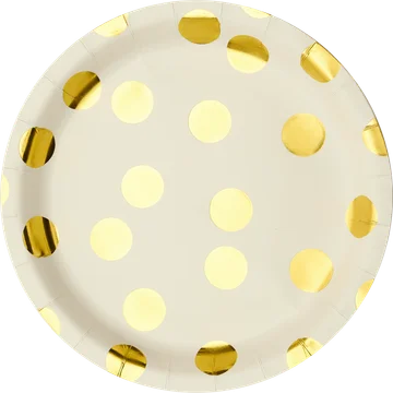 HEMA Bord Papier Groot Gold Dot 8 Stuks