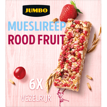 Jumbo Mueslireep Rood Fruit 6 Stuks
