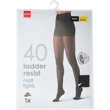 HEMA Panty Ladder Resist 40D, 44/46, Zwart, 1 stuk