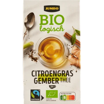 Jumbo Biologisch Citroengras Gember Thee 30 g