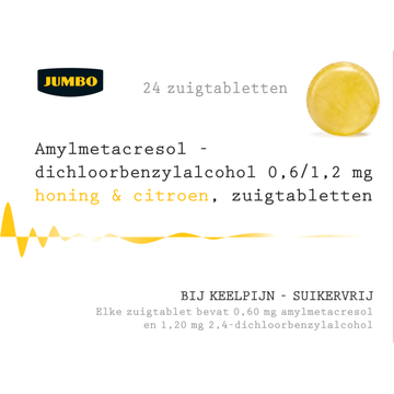 Jumbo Amylmetacresol Dichloorbenzylalcohol 0,6/1,2 mg Honing & Citroen Zuigtabletten 24 Stuks