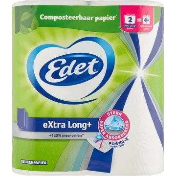 Edet Extra Long+ Keukenpapier 2 Rollen