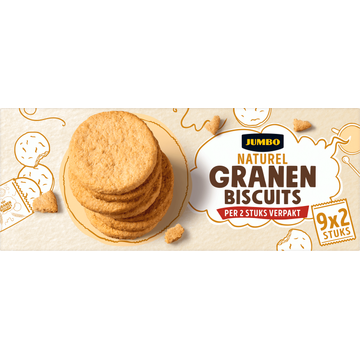Jumbo Granenbiscuits Naturel 9 x 2 Stuks