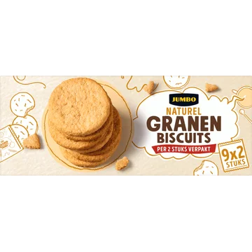 Jumbo Granenbiscuits Naturel 9 x 2 Stuks
