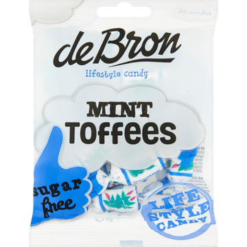 De Bron Fruitjuice Toffees Sugarfree 90 g