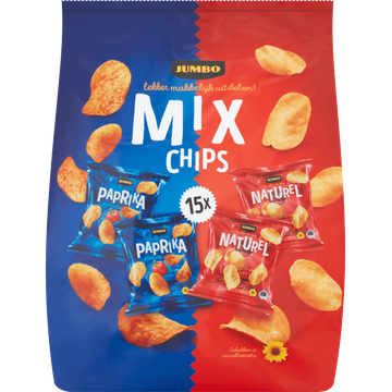 Jumbo Chips Uitdeelzak Paprika & Naturel 15 Stuks