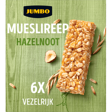 Jumbo Mueslireep Hazelnoot 6 Stuks