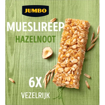Jumbo Mueslireep Hazelnoot 6 Stuks