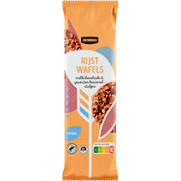 Jumbo Rijstwafels Melkchocolade & Gezouten Karamelstukjes 9 Stuks
