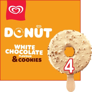 Ola Donut IJs White Chocolate & Cookies 4 x 62 ml