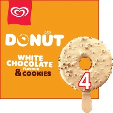 Ola Donut IJs White Chocolate & Cookies 4 x 62 ml