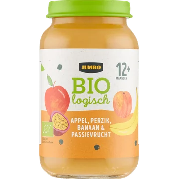 Jumbo Biologisch Babyvoeding Appel, Perzik, Banaan & Passievrucht 12 + Maanden 220 g