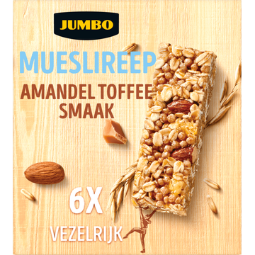 Jumbo Mueslireep Amandel Toffee Smaak 6 Stuks