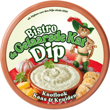 Bistro de Gelaarsde Kat Dip Knoflook Kaas & Kruiden 185 g