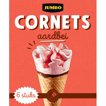 Jumbo Cornets Aardbei 6 Stuks