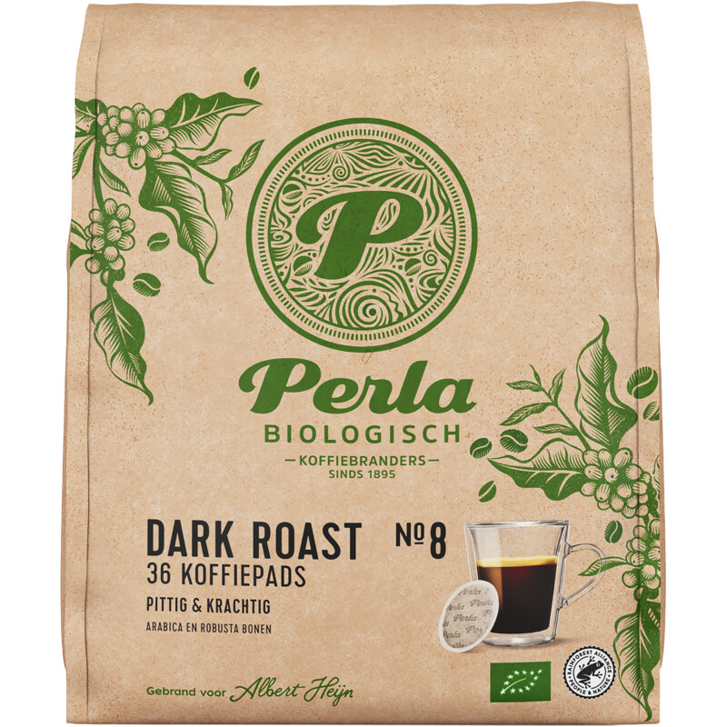 Perla Biologisch Dark roast koffiepads