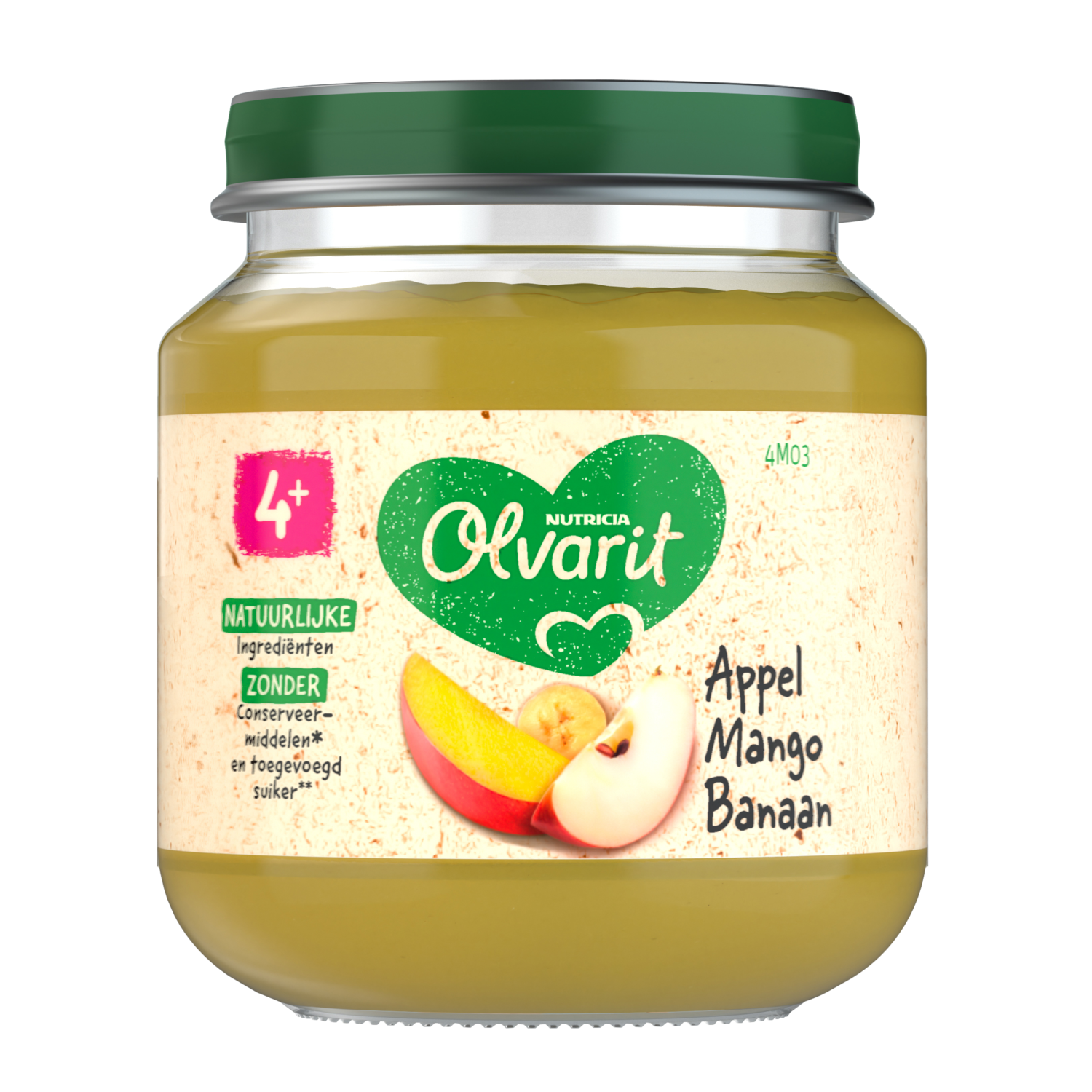 Olvarit Appel Mango Banaan 4+ Maanden 125 g