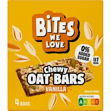 BitesWeLove Chewy Oat Bar Vanilla 4X30g
