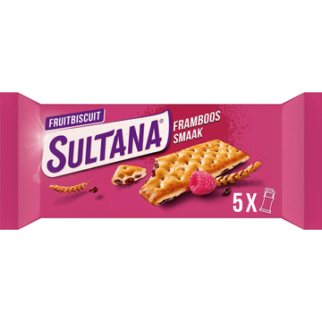Sultana Fruitbiscuit Framboos Smaak 5 Stuks 218 g
