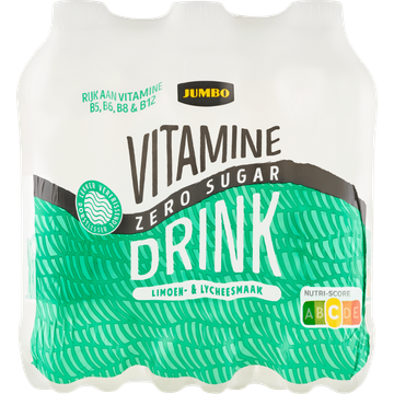 Jumbo Vitamine Drink Zero Sugar Limoen- & Lycheesmaak 6 x 500ML