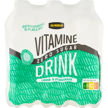 Jumbo Vitamine Drink Zero Sugar Limoen- & Lycheesmaak 6 x 500ML