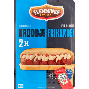Flemmings Dutch Classic Broodje Frikandel 2 Stuks 217,5 g