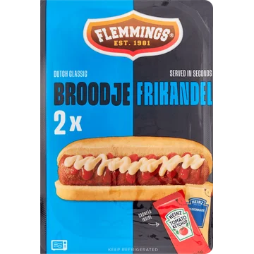 Flemmings Dutch Classic Broodje Frikandel 2 Stuks 217,5 g