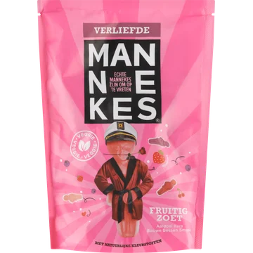 Mannekes Verliefde Fruitig Zoet Aardbei Kers Blauwe Bessen Smaak 225 g