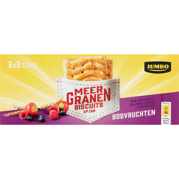 Jumbo Meergranenbiscuits Bosvruchten 6 x 2 Stuks