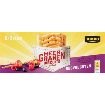 Jumbo Meergranenbiscuits Bosvruchten 6 x 2 Stuks
