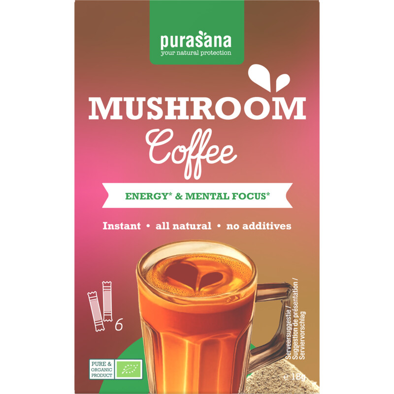 Purasana Mushroom coffee oploskoffie