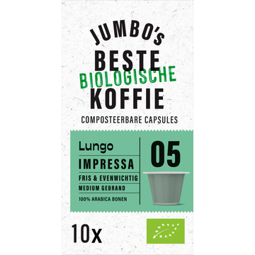 Jumbo's Biologische Koffiecups 05 Lungo Impressa 10 Stuks