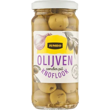 Jumbo Olijven Zonder Pit Knoflook 220 g