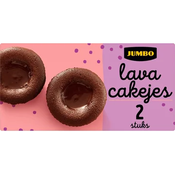 Jumbo Lava Cakejes met Pure Chocolade 2 Stuks