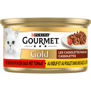 Gourmet Gold Cassolettes Kattenvoer nat met Rund en Kip