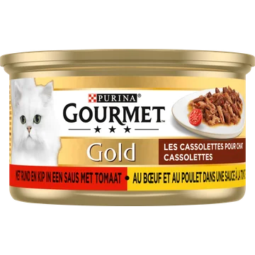 Gourmet Gold Cassolettes Kattenvoer nat met Rund en Kip