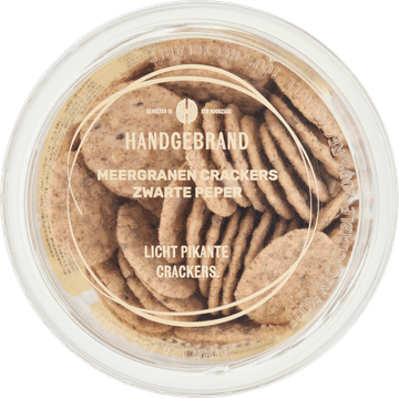 Handgebrand Meergranen Crackers Zwarte Peper 80 g